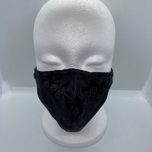 Black face mask with black dragons